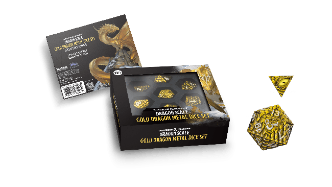 MDG D&D Dragon Scale Metal Dice Set: Gold