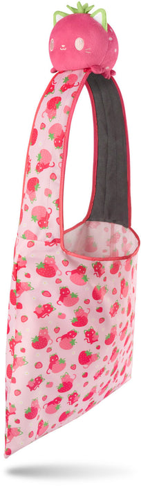 Plushie Tote Bag - Pink Strawberry Cats and Pink Strawberry Cat