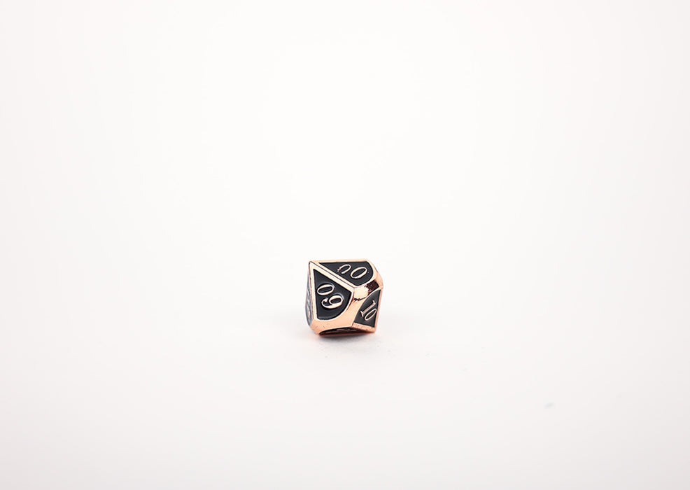 Metal RPG Dice - Serif Black/Brass