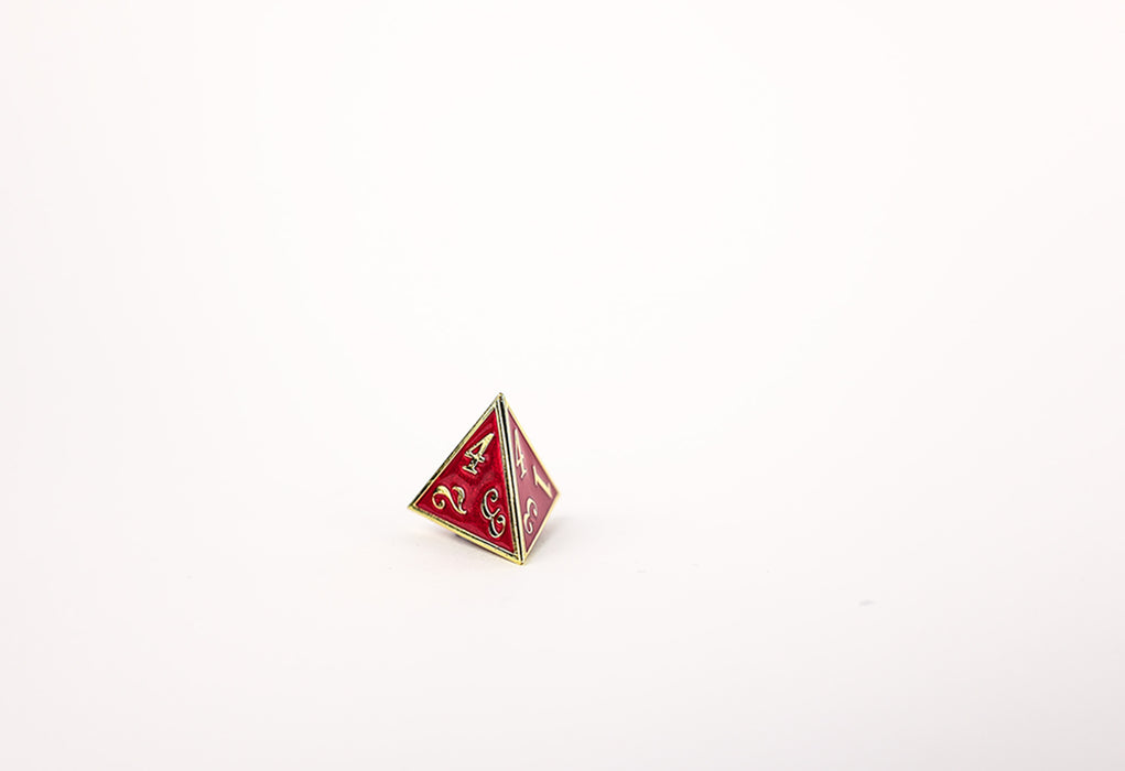 Metal RPG Dice - Serif Red/Gold