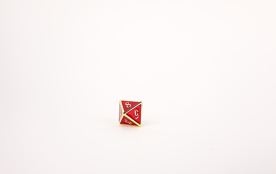 Metal RPG Dice - Serif Red/Gold