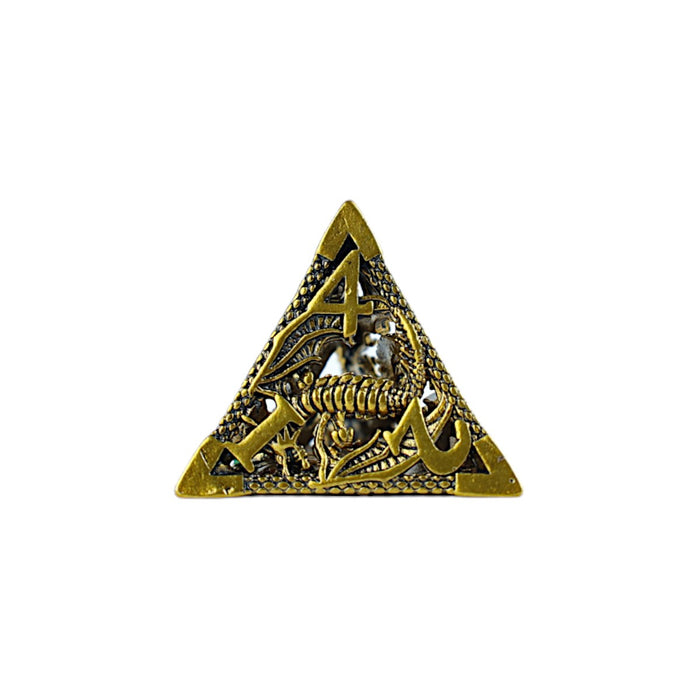 Metal RPG Dice - Hollow Dragon Ancient Bronze