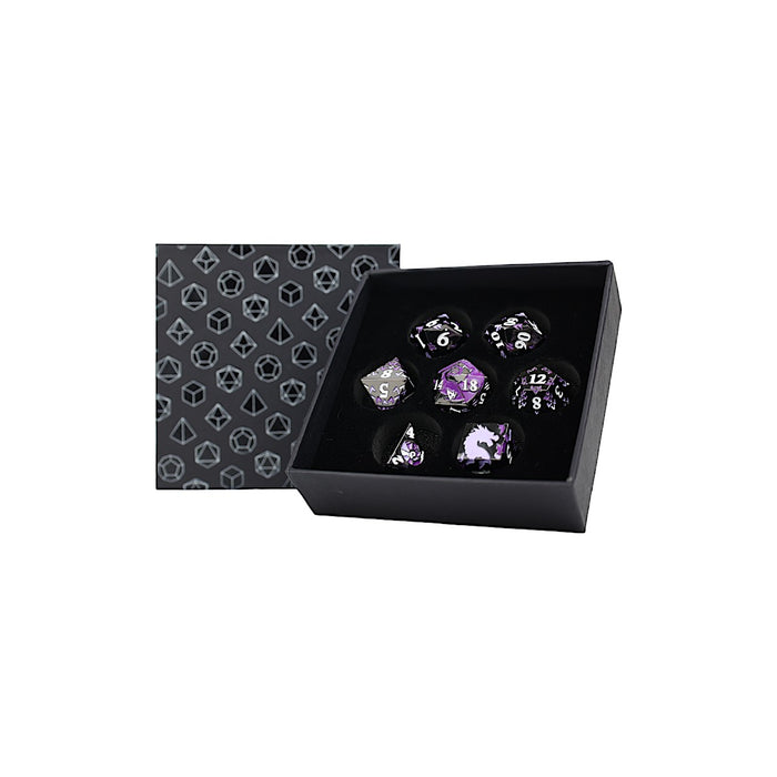 Metal RPG Dice - Dragon Purple