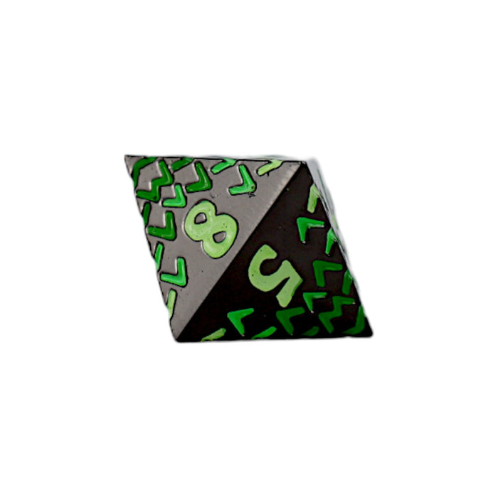 Metal RPG Dice - Inscripted Dragon Green