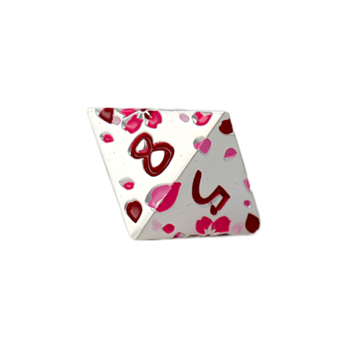 Metal RPG Dice - Inscripted Sakura Pink