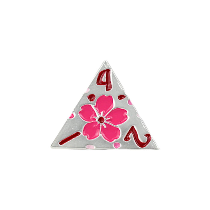 Metal RPG Dice - Inscripted Sakura Pink