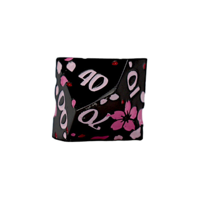 Metal RPG Dice - Sakura Black Pink