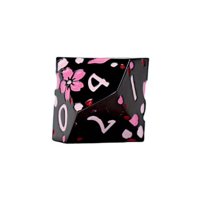 Metal RPG Dice - Sakura Black Pink