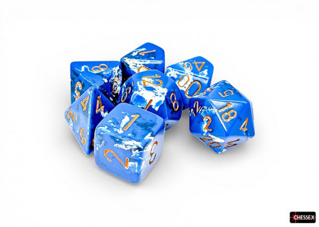 Chessex: Brush Polyhedral 7-Die Set Wavebreak Gold
