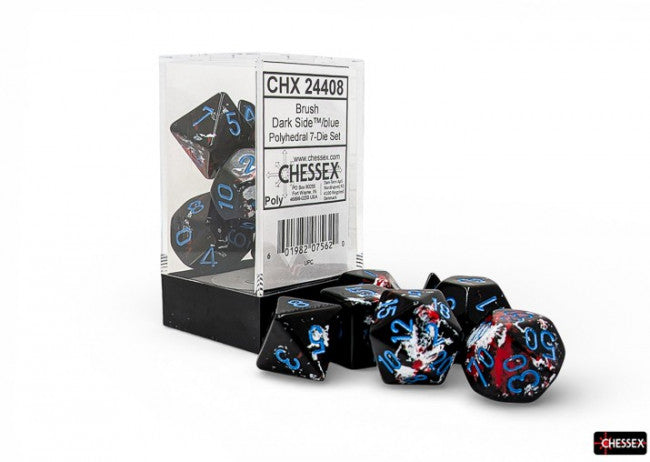 Chessex: Brush Polyhedral 7-Die Set Dark Side Blue