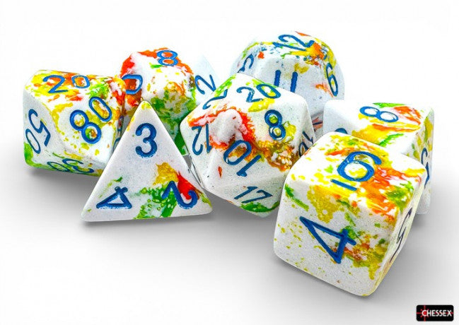 Chessex: Brush Polyhedral 7-Die Set Breezy Blue