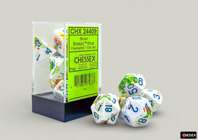 Chessex: Brush Polyhedral 7-Die Set Breezy Blue