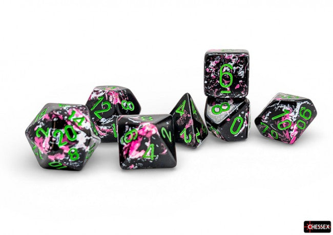 Chessex: Brush Polyhedral 7-Die Set Paintball Green