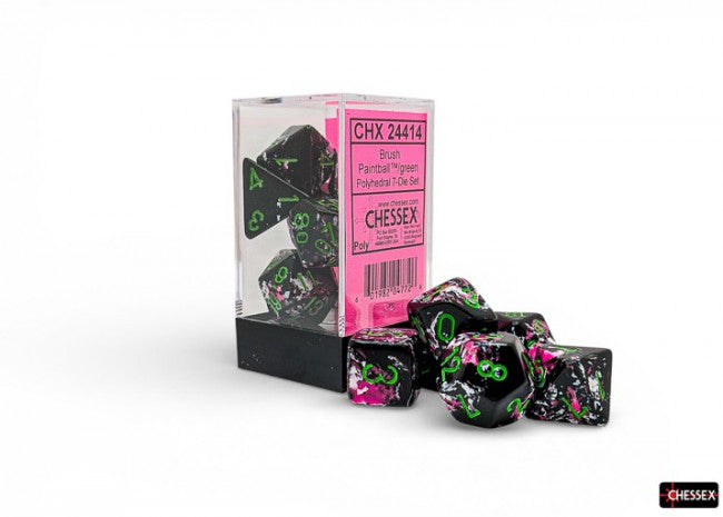 Chessex: Brush Polyhedral 7-Die Set Paintball Green