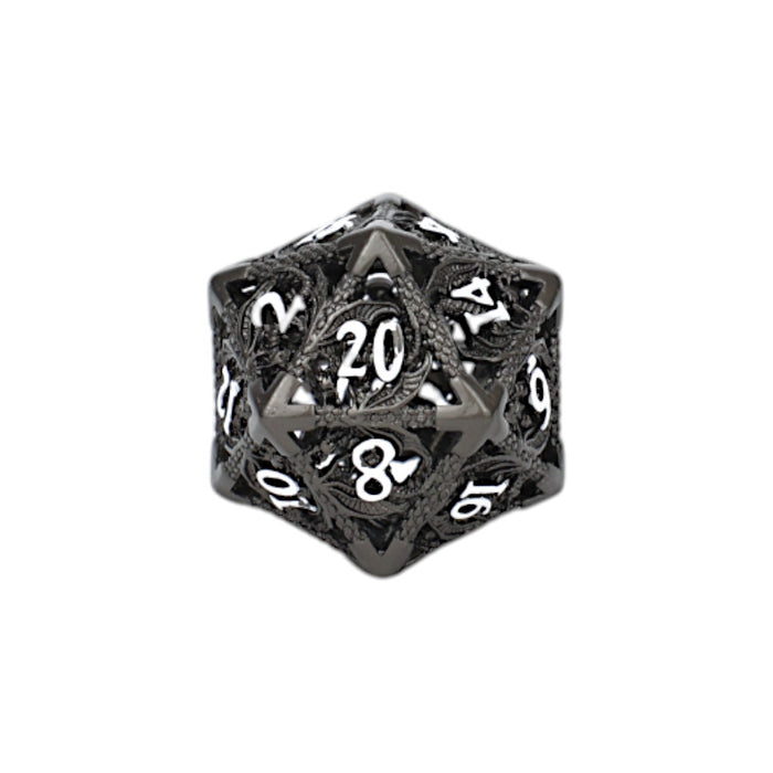 Metal RPG Dice - Hollow Dragon Metal/Black