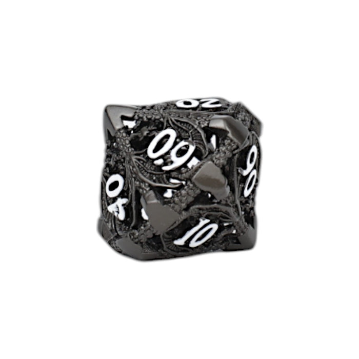 Metal RPG Dice - Hollow Dragon Metal/Black