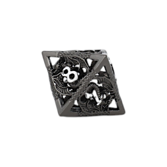 Metal RPG Dice - Hollow Dragon Metal/Black