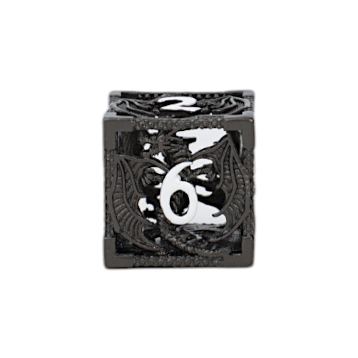 Metal RPG Dice - Hollow Dragon Metal/Black