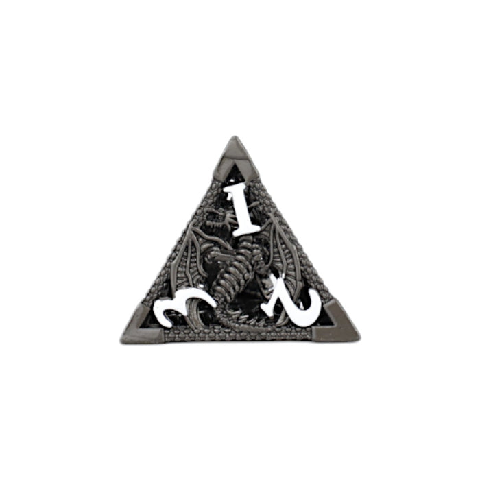 Metal RPG Dice - Hollow Dragon Metal/Black