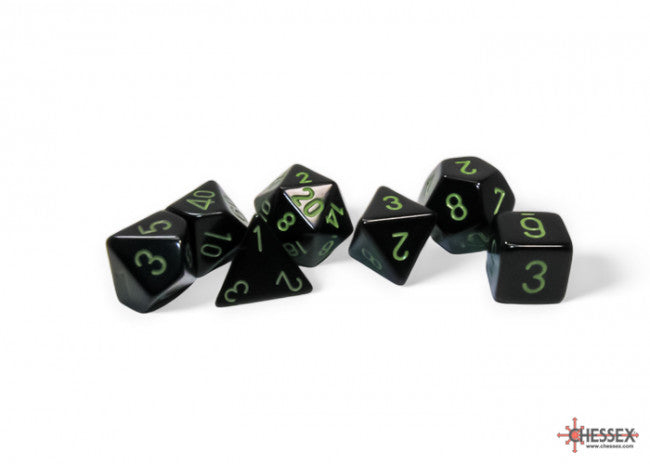 Chessex: Polyhedral 7-Die Set Opaque Black/Green