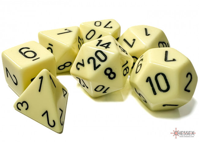 Chessex: Polyhedral 7-Die Set Opaque Pastel Yellow/Black