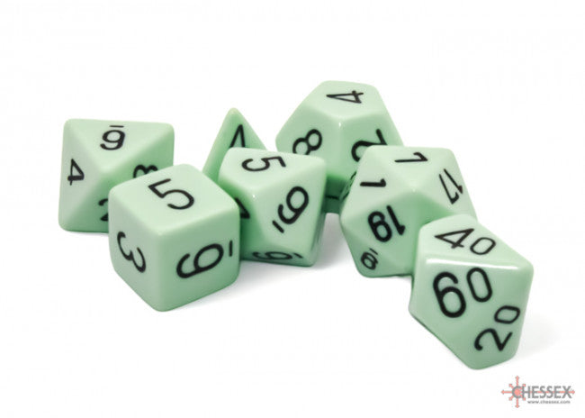Chessex: Polyhedral 7-Die Set Opaque Pastel Green/Black
