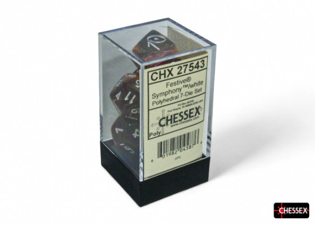 Chessex: Festive Polyhedral Symphony/White 7-Die Set