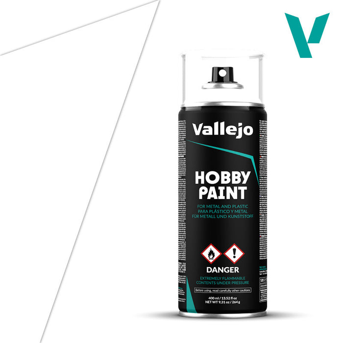 Vallejo 28010 Aerosol White Primer 400ml Hobby Spray Paint