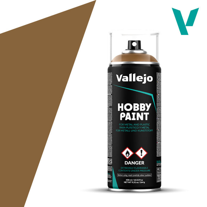 Vallejo 28014 Aerosol Leather Brown 400ml Hobby Spray Paint