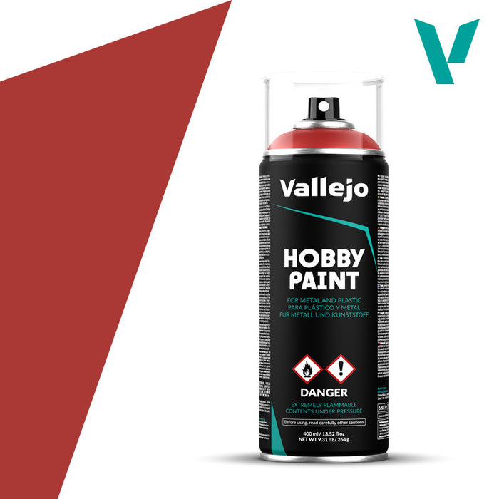 Vallejo 28016 Aerosol Scarlet Red 400ml Hobby Spray Paint