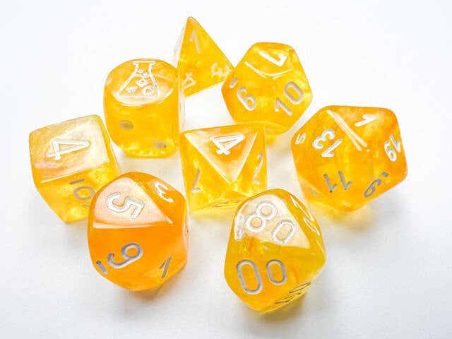 Chessex: Polyhedral 7-Die Set Borealis Canary/White