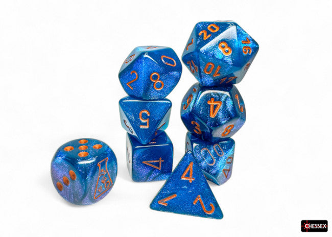 Chessex: Polyhedral 7-Die Set Borealis Midnight/Copper