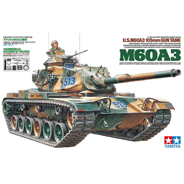 Tamiya 1:35 U.S. M60A3 105MM Gun Tank