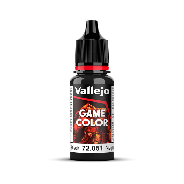 Vallejo 72051 Game Colour Black 18ml Acrylic Paint