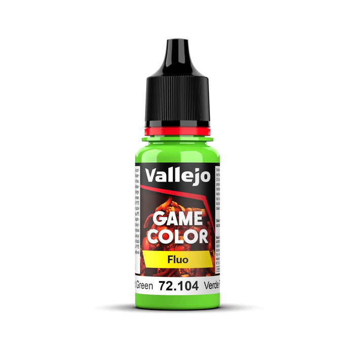 Vallejo 72104 Game Colour Fluorescent Green 18ml Acrylic Paint