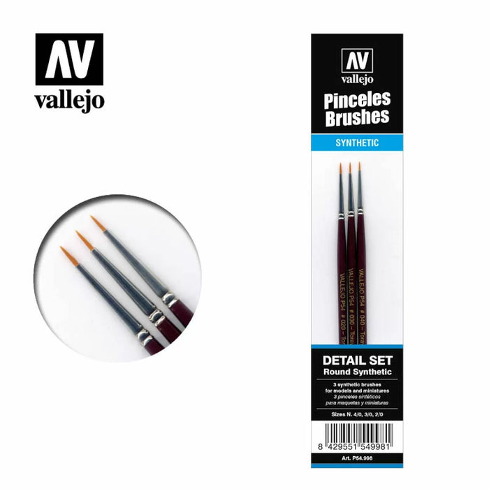 Vallejo Brushes Definition Set - Synthetic Fibres 4/0 3/0 & 2/0