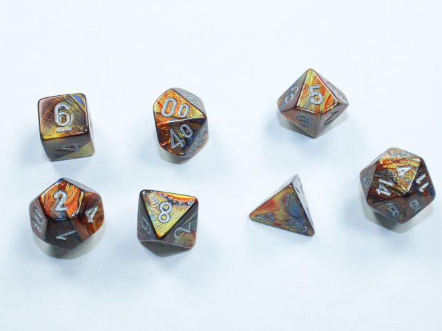 Chessex: Polyhedral 7-Die Mini Set Lustrous Gold/Silver