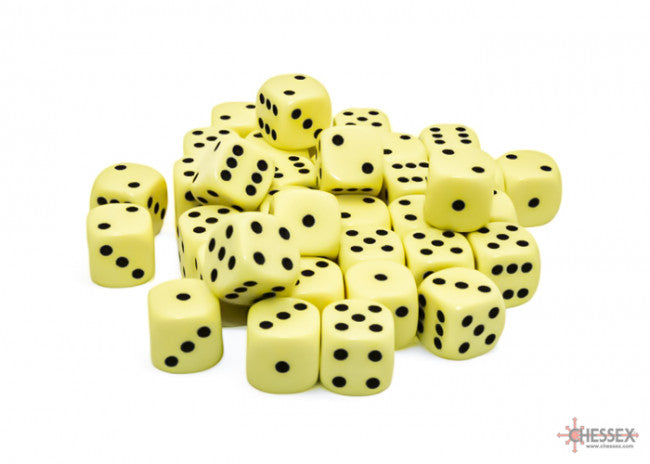 Chessex: 12mm D6 Dice Block Opaque Pastel Yellow/Black