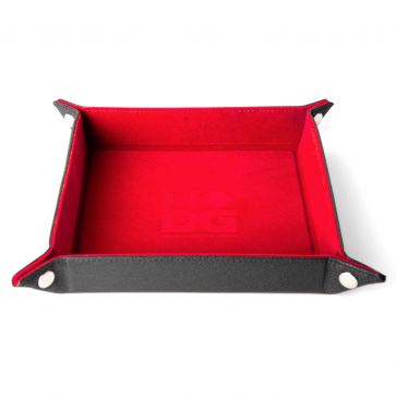 MDG Fold up Velvet Dice Tray w/ PU Leather Backing Red