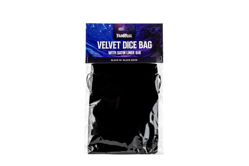 MDG Large Velvet Dice Bag: Black