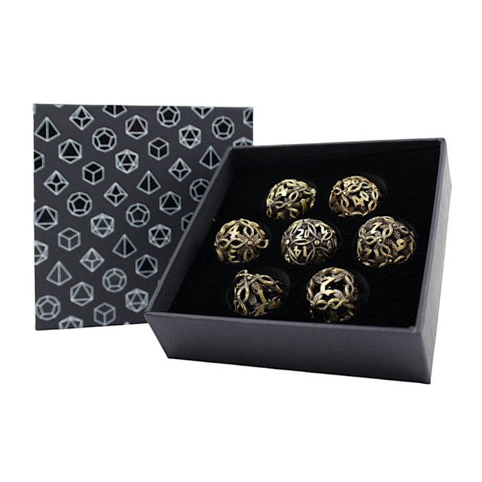 Metal RPG Dice - Hollow Vines Tarnished Gold