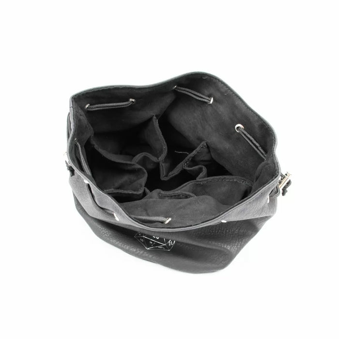 Leather Multipocket Dice Bag - Black