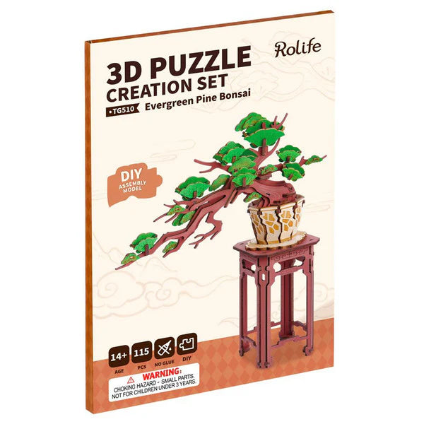Rolife 3D Wooden Puzzle - Evergreen Pine Bonsai