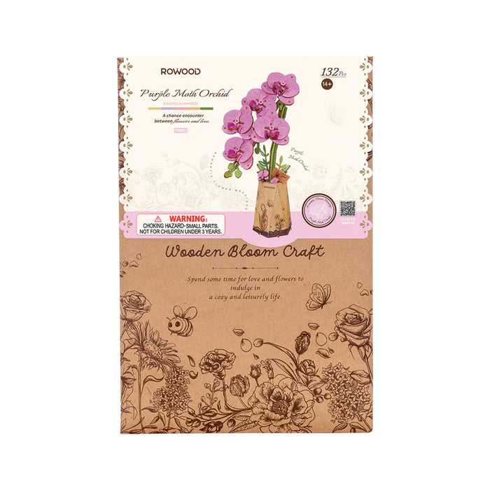 Robotime Wood Bloom Purple Moth Orchid