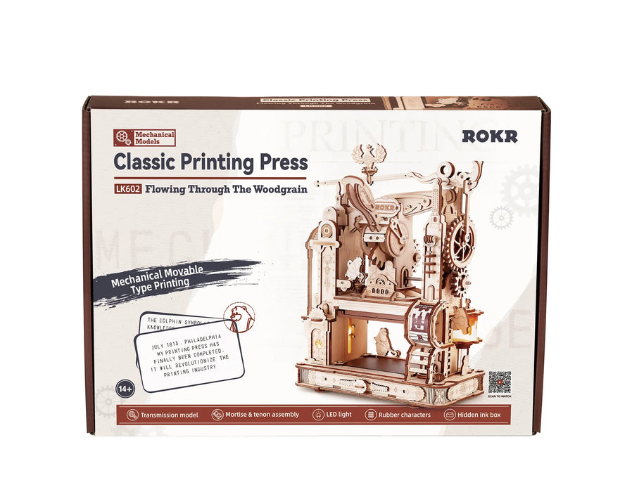 3D Wooden Puzzle - Classic Printing Press