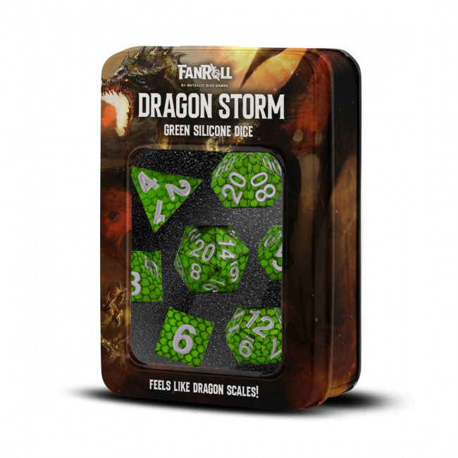 MDG 16mm Silicone Dragon Storm Dice: Green Dragon Scales