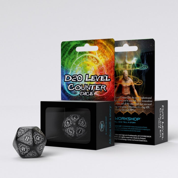D20 Black & White Card Game Counter