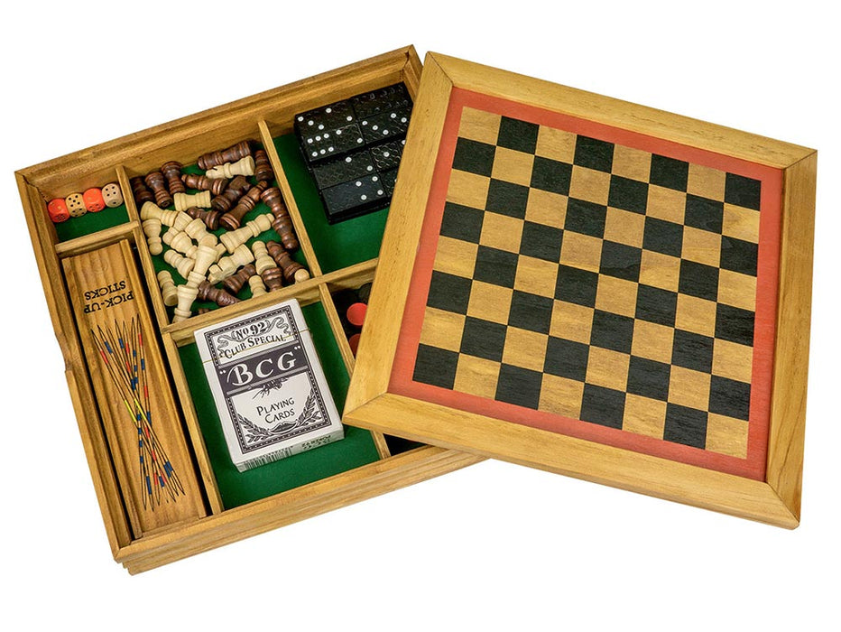 Six in One Handcrafted Wooden Games Compendium