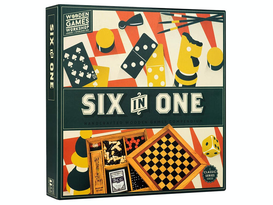 Six in One Handcrafted Wooden Games Compendium