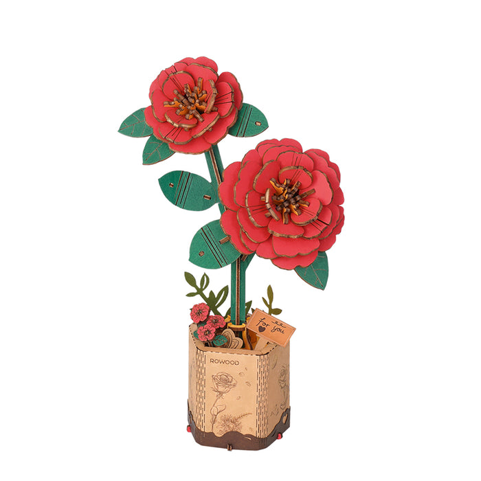 Robotime Wood Bloom Red Camelia